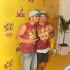 Caio Castro e Felipe Titto curtem juntos noite em camarote de cervejaria em Salvador, Bahia