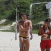 Reynaldo Gianeccini gravou cenas da novela 'Em Família' neste sábado, 15 de Março de 2014, na praia da Macumba, no Rio de Janeiro