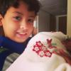 Nivea Stelmann publica foto do filho mais velho, Miguel, com a irmã no colo. Bruna nasceu na madrugada de 23 de março de 2014