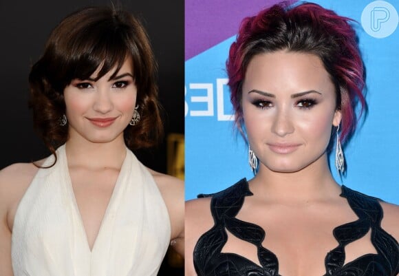 Demi Lovato também afinou o nariz. Nas fotos é possível ver a mudança no rosto da atriz e cantora