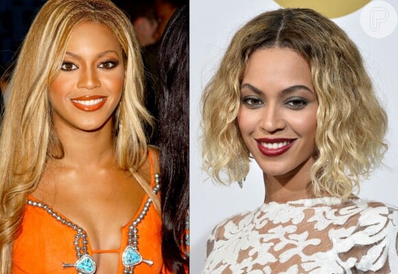 Beyoncé também já fez plástica no nariz. Nas imagens, a cantora na época do Destiny's Child e atualmente