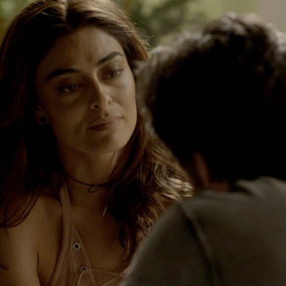 Bibi (Juliana Paes) diz a Caio (Rodrigo Lombardi) que já atrelou sua vida a Rubinho (Emílio Dantas), na novela 'A Força do Querer'