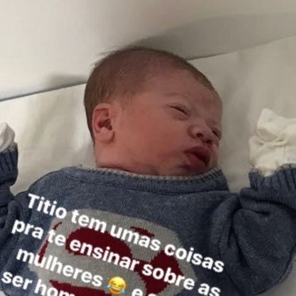 Alexandre Suita, irmão de Andressa, foi o primeiro a postar algo sobre o bebê. 'Titio tem umas coisas pra te ensinar sobre as mulheres e sobre ser homem, porque chega de 'moleque' na família né'