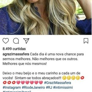 Grazi Massafera ficou incomodada com um perfil falso no Instagram