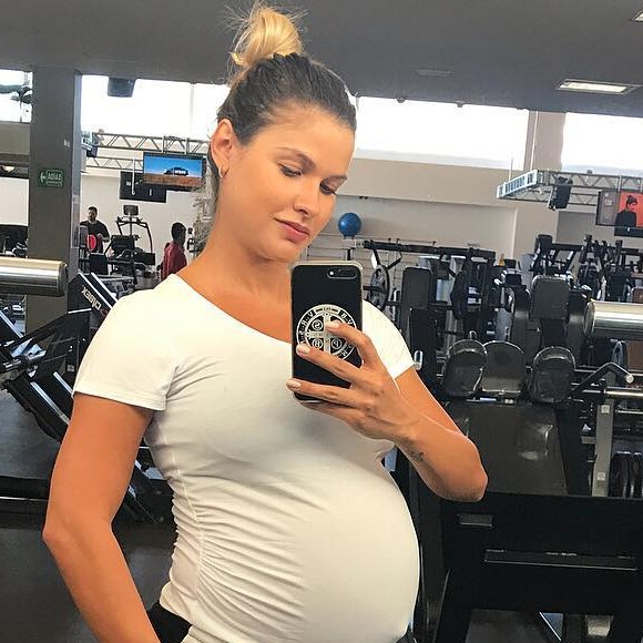 Andressa Suita manteve a rotina fitnesse até o final da gravidez de Gabriel