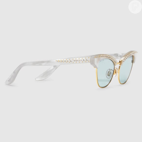 Os óculos Gucci usados por Bruna Marquezine são vendidos a $ 620, cerca de R$ 1.950