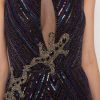 Detalhe do vestido bordado Le Lis Blanc usado por Sasha Meneghel. No site da marca, um modelo semelhante está à venda por R$ 4.990