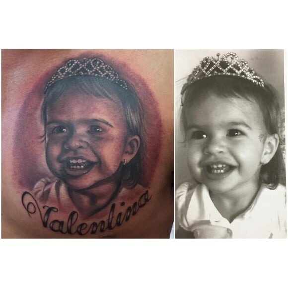 Ceará tatuou o rosto de Valentina, sua filha com Mirella Santos: 'Minha princesa'
