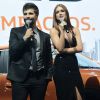 Marina Ruy Barbosa brilha de decote e fenda com Bruno Gagliasso e mais famosos no lançamento do novo carro da Renault, em São Paulo, na noite desta quarta-feira, 02 de agosto de 2017