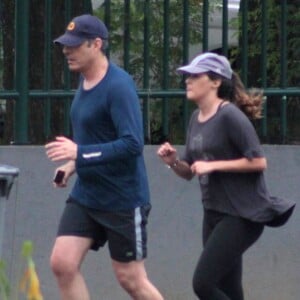 William Bonner e a filha Beatriz correram na Lagoa Rodrigo de Freitas, no Rio de Janeiro