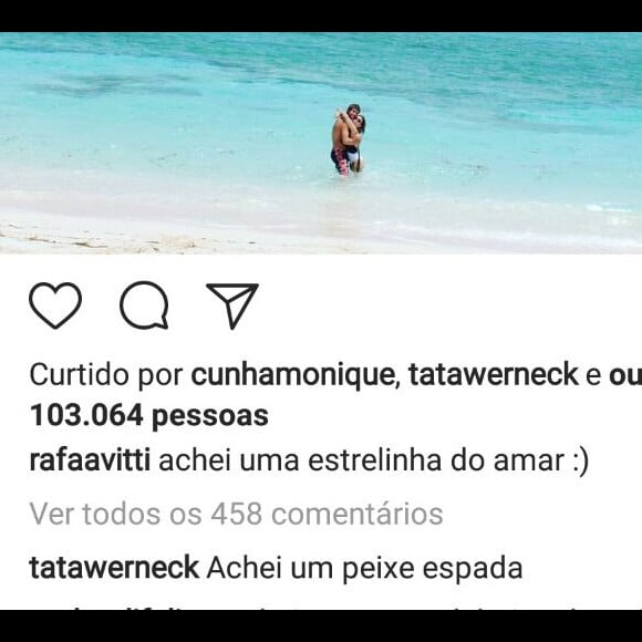 Tatá Werneck se diverte com legenda de foto durante as ilhas Maldivas