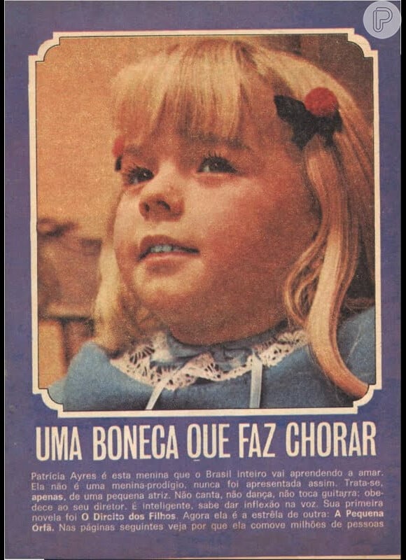 Patrícia Ayres encantou o Brasil como Maria Clara, em 'A Pequena Órfã' (1968)