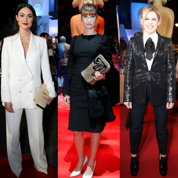 Thaila Ayala, Alinne Moraes e Bárbara Paz apostaram em looks em preto e branco para prestigiar o 45º Festival de Cinema de Gramado