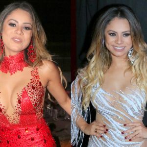 Lexa usou vestidos decotados ao ser coroada rainha de bateria da Unidos de Bangu na noite deste domingo, 27 de agosto de 2017