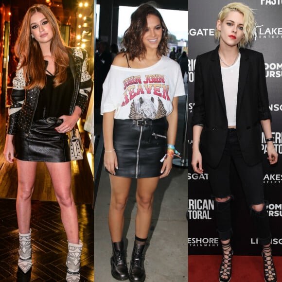 Marina Ruy Barbosa, Bruna Marquezine e Kristen Stewart são adeptas de elementos rocker nas produções. Veja mais looks!