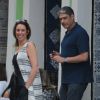 William Bonner foi fotografado com a namorada, Natasha Dantas, saindo de um restaurante carioca