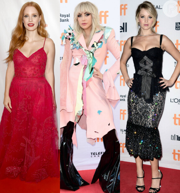 Jessica Chastain, Lady Gaga e Jennifer Lawrence prestigiaram o Festival Internacional de Cinema de Toronto. Veja os looks de mais famosas!