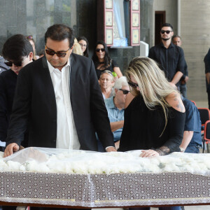 Geraldo Luis e Luciana Lacerda, namorada de Marcelo Rezende, se despedem do jornalista