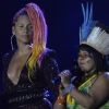 Alicia Keys recebeu a líder indígena Sonia Guajajara no Rock in Rio