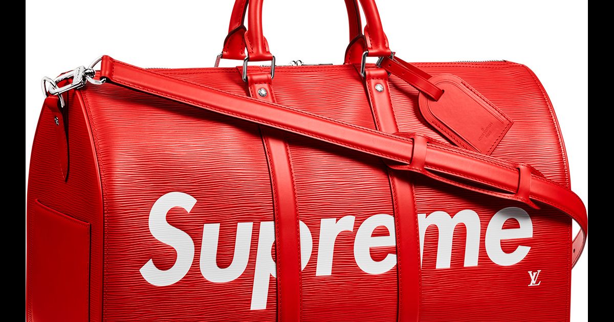 A coleção cápsula Supreme x Louis Vuitton conta com mala de mão - Purepeople