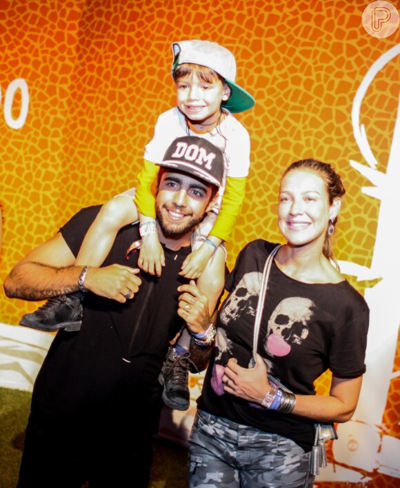 Pedro Scooby e Luana Piovani levaram o pequeno Dom, de 5 anos, ao terceiro dia do Rock in Rio, em 17 de setembro de 2017