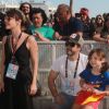 Débora Falabella e Murilo Benício levaram a filha, Nina, de 8 anos, para curtir os shows do Rock in Rio no dia 23 de setembro de 2017, penúltimo dia do evento