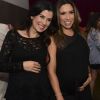 Patricia Abravanel e a irmã Renata posaram grávidas no evento da Jequiti, em São Paulo
