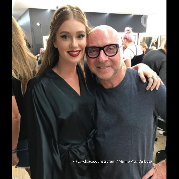 Marina Ruy Barbosa posa com um dos fundadores da Dolce & Gabbana -  Purepeople