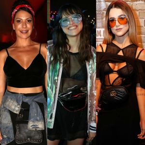 Atrizes apostaram nas pochetes para montar looks descolados para o Rock in Rio 2017. Confira as produções!