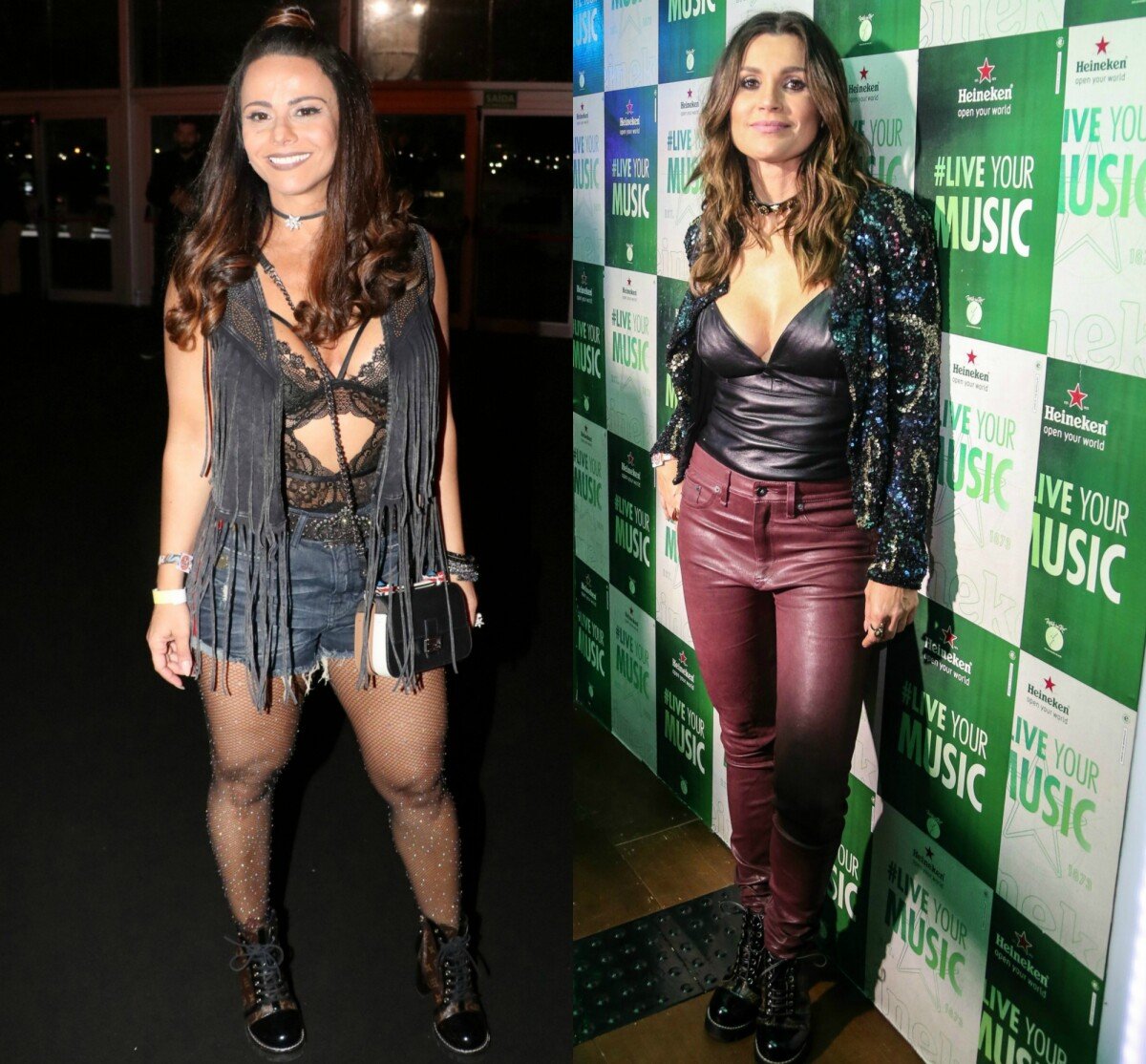 Coincidência fashion! Viviane Araújo e Flávia Alessandra usam botas iguais  - Quem