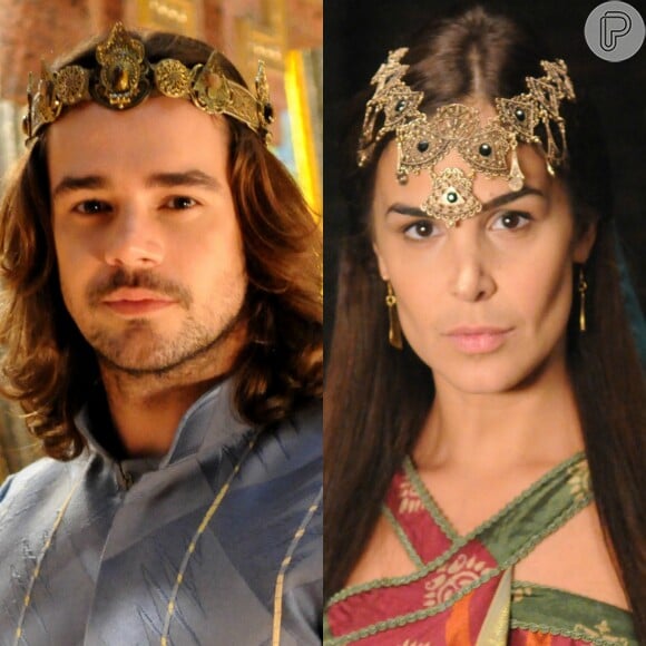 Joaquim (Osmar Silveira) e Edissa (Robertha Portella) se casam, na novela 'O Rico e Lázaro'