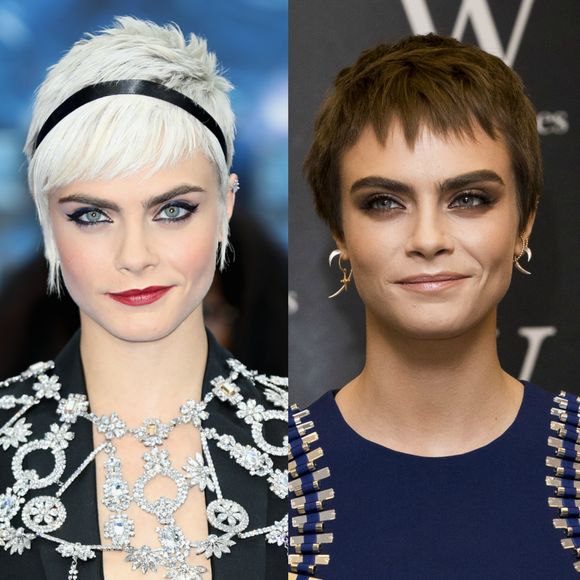Antes e depois: Cara Delevingne abandona cabelo loiro e adota fios castanhos. Veja fotos!