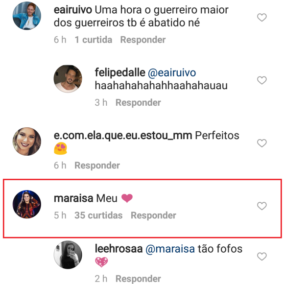 Dupla de Maiara, Maraisa comentou foto do namorado, Wendell Vieira, no Instagram nesta sexta-feira, 6 de outubro de 2017