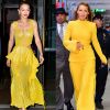 Gigi Hadid e Blake Lively apostaram no amarelo, cor tendência da estação, para compor seus looks. Veja mais famosas que estão investindo na tonalidade!