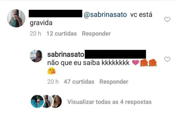Sabrina Sato esclareceu que não está grávida após rumores