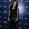 Ana Lima apostou em look all black com calça de couro para o show de John Mayer no Rio
