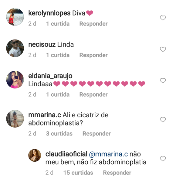 Ex-BBB Maria Cláudia negou cirurgia plástica no abdômen em seu perfil no Instagram
