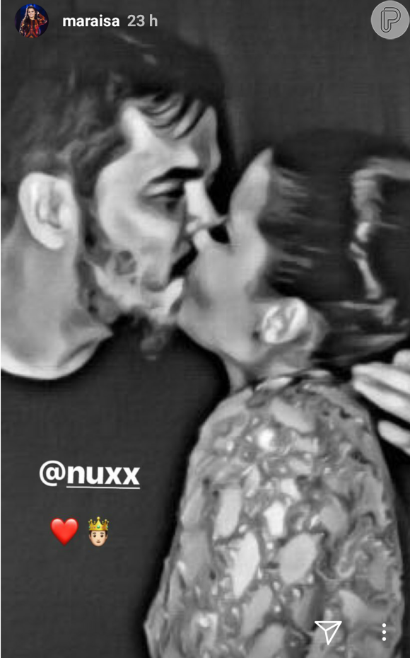 Maraisa publicou uma foto em que aparece beijando o namorado, Wendell Vieira