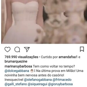 Marina Ruy Barbosa ganha elogio de Bruna Marquezine em vídeo de prova de seu vestido de noiva