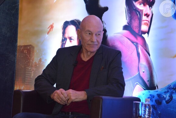 Patrick Stewart e James McAvoy  participam de coletiva de imprensa do filme 'X-Men: Dias de um Futuro Esquecido', em hotel de São Paulo