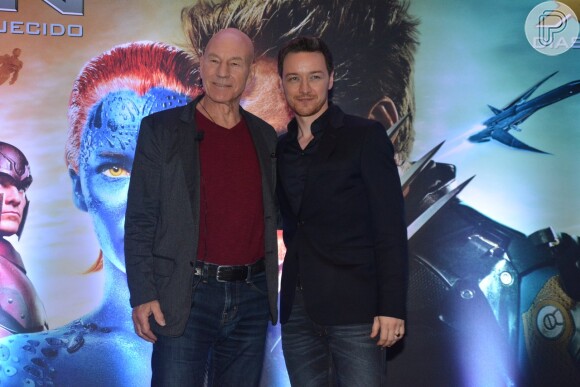 Patrick Stewart e James McAvoy vieram ao Brasil para divulgar filme 'X-Men: Dias de um Futuro Esquecido'