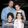 Marcos Mion levou os três filhos - Romeu, de 12 anos, Donatella, de 9, e Stefano, de 7 -, para o show do Jota Quest, na segunda-feira, 13 de novembro de 2017, em São Paulo