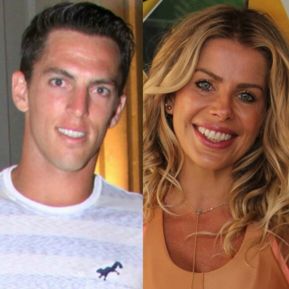 Amaury Nunes posou com o filho da namorada, Karina Bacchi, nesta sexta-feira, 17 de novembro de 2017