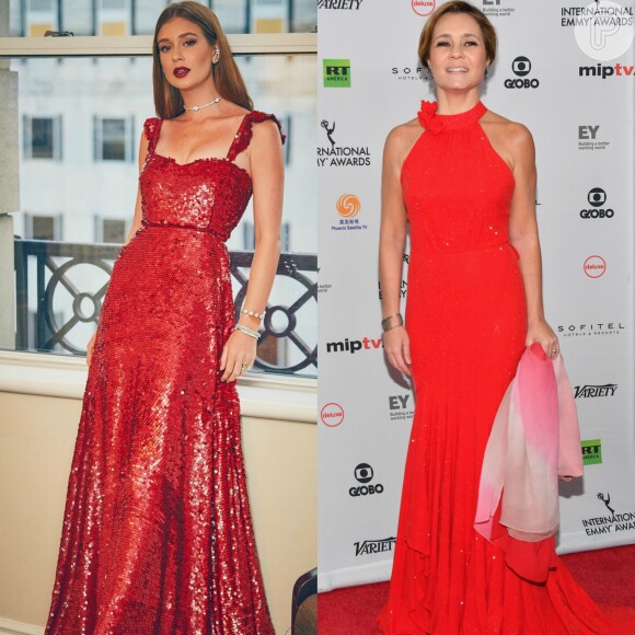 Marina Ruy Barbosa e Adriana Esteves escolheram o vermelho para a premiação do 45º International Emmy Awards, realizado em Nova York nesta segunda-feira, dia 20 de novembro de 2017