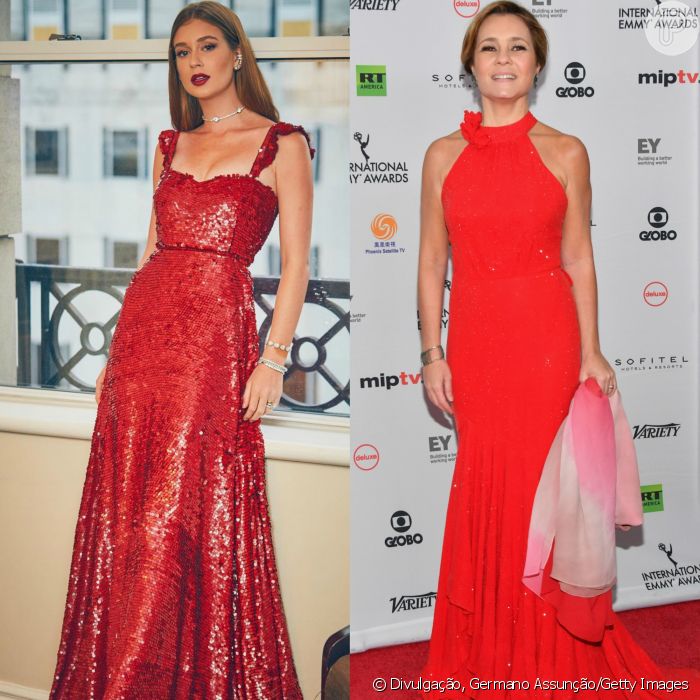 Marina Ruy Barbosa e Adriana Esteves escolheram o vermelho para a