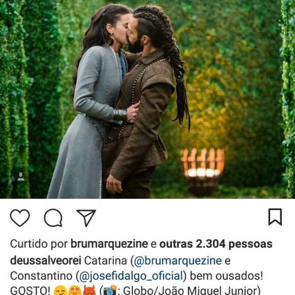 Bruna Marquezine comenta fotos de cena de beijo com ator José Fidalgo