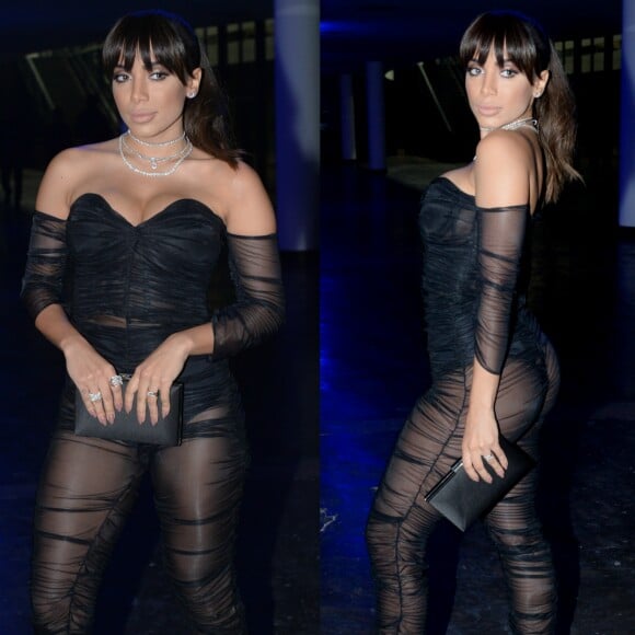 Anitta investiu em um look ousado para ser coroada a Mulher do Ano na premiação da revista 'GQ Brasil', em São Paulo, na quinta-feira, 30 de novembro de 2017