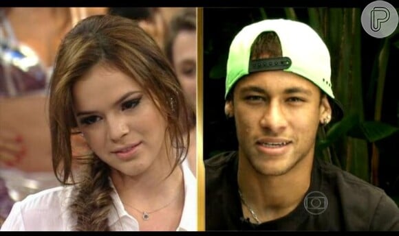 Neymar também surpreendeu Bruna Marquezine ao fazer uma declaração para ela no 'Domingão do Faustão'