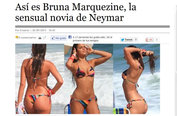 Imediatamente após a contratação de Neymar, a imprensa europeia voltou suas atenções para Bruna Marquezine