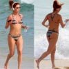 Luiza Possi correu na praia e mostrou boa forma de biquíni ao se refrescar no mar nesta segunda-feira, 11 de dezembro de 2017